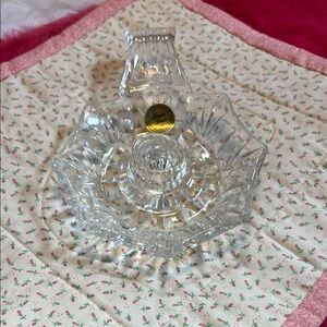 Princess House .852 1 Lead Crystal Chamber Candle Stick Holder